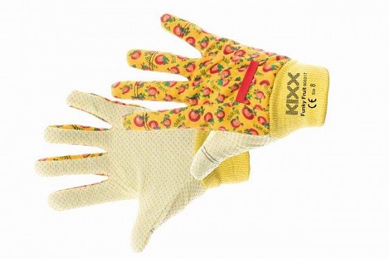 CERVA - FUNKY FRUIT rukavice bavlněná s PVC terčíky oranžová - velikost 8